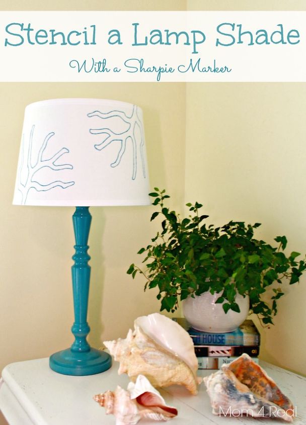 check out these 30 incredible sharpie makeovers, A stenciled lampshade