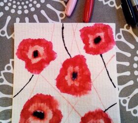 check out these 30 incredible sharpie makeovers, Colorful flowered dishcloths