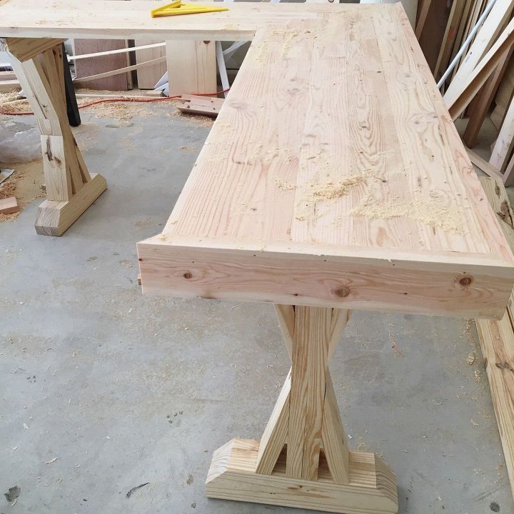 Farmhouse Wood Desk Office Makeover, Wood L Shaped Desk Plans