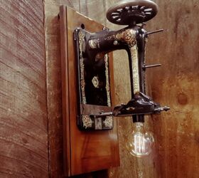 Industrial Wall Sconce Repurposed Sewing Machine Edison Lamp