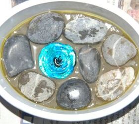 concrete soap dishes diy, Soap dish with cobble stones and glass