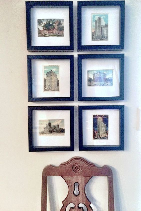 31 creative ways to fill empty wall space, Make a vintage postcard gallery