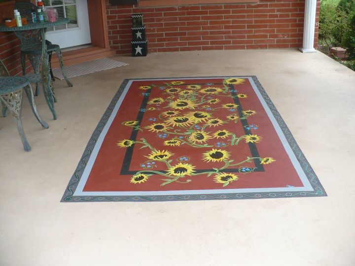 alfombra de porche pintada