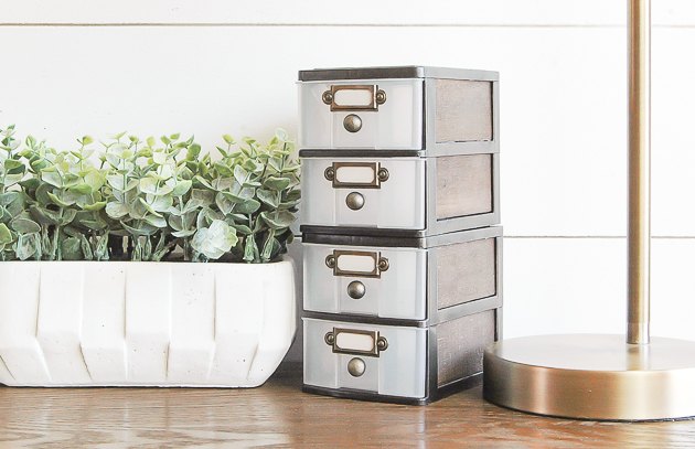 s 32 space saving storage ideas that ll keep your home organized, Turn plastic bins into farmhouse decor