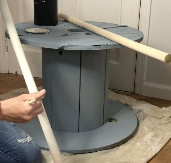 Diy Electrical Spool Turned Bookshelf Hometalk