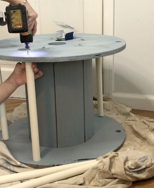 Diy Electrical Spool Turned Bookshelf Hometalk