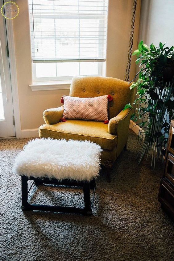 s 15 gorgeous bohemian inspired decor items to make for yourself, Build A Cozy Fluffy Stool