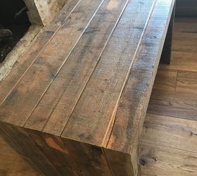 aging and weathering wood using steel wool and vinegar, Weathered Wood DIY Table using this process