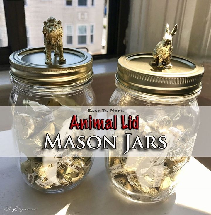 animal lid mason jars