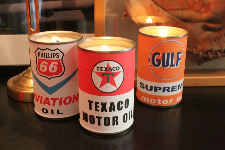 s 15 gorgeous homemade candle ideas you re going to want to try, These retro oil can candles