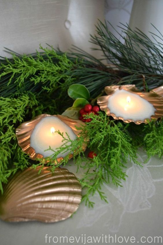s 15 gorgeous homemade candle ideas you re going to want to try, These golden seashell candles