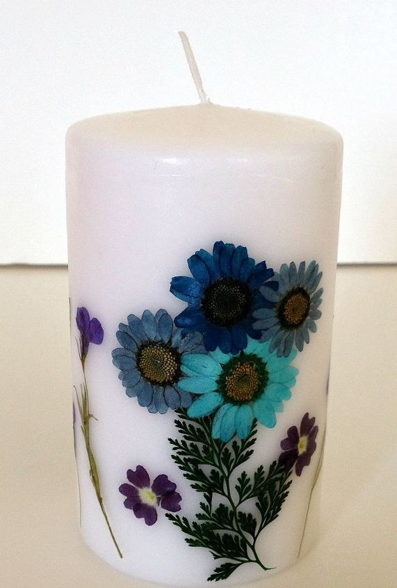 s 15 gorgeous homemade candle ideas you re going to want to try, These pressed flower candles