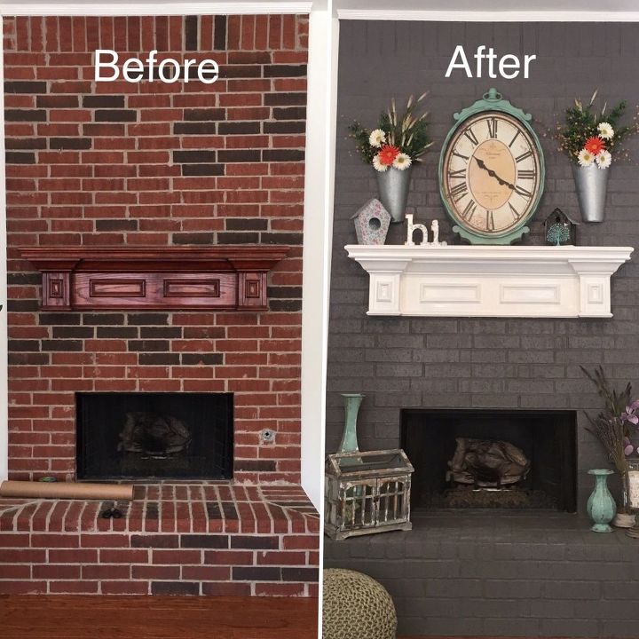 brick fireplace makeover