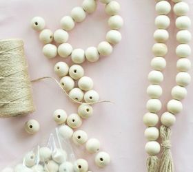 s 15 uncanny hacks for making pretty garland decor, Knot Jute And Use Wood Beads