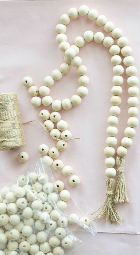s 15 uncanny hacks for making pretty garland decor, Knot Jute And Use Wood Beads