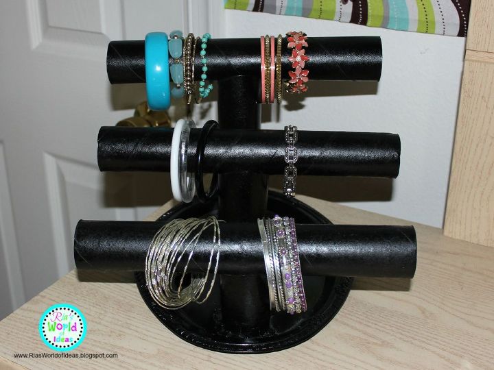 s 30 jewelry organizing ideas that are better than a jewelry box, These stacked paper towel rolls