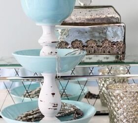 s 30 jewelry organizing ideas that are better than a jewelry box, These stacked dishes with candlesticks