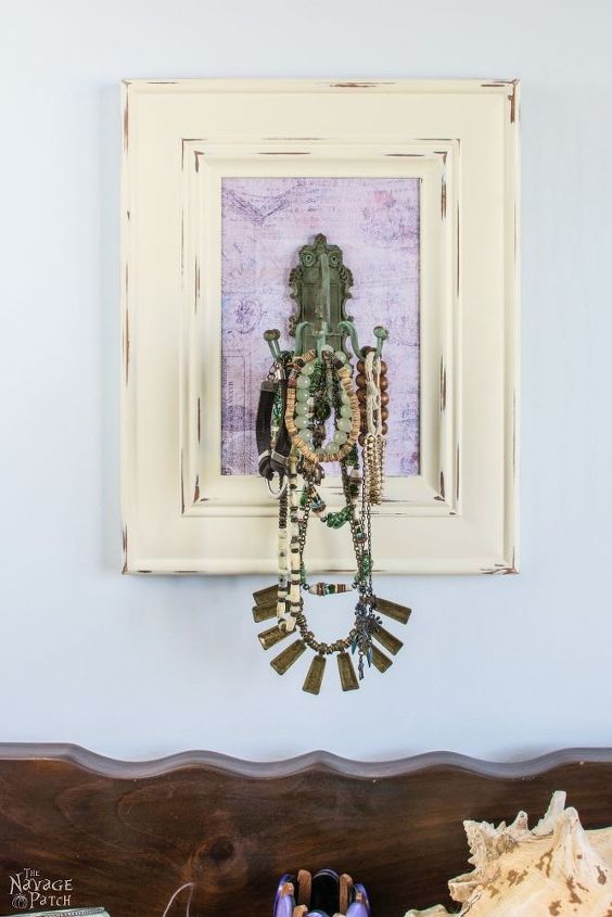 s 30 jewelry organizing ideas that are better than a jewelry box, This frame with a vintage hook