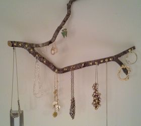 s 30 jewelry organizing ideas that are better than a jewelry box, This hanging wooden branch