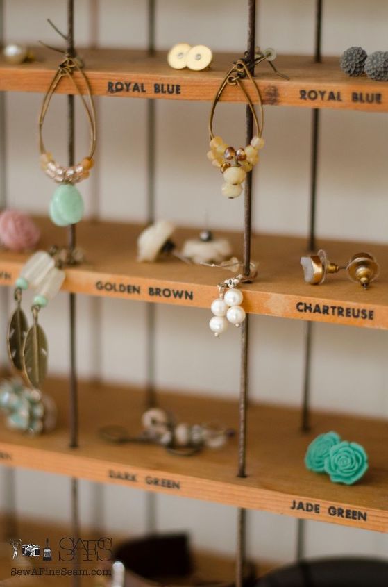 s 30 jewelry organizing ideas that are better than a jewelry box, This old dye rack that displays everything