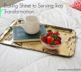 30 creative ways to repurpose baking pans, Makeover your baking sheet into a pretty tray
