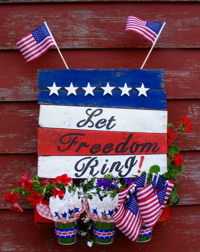 s 30 adorable diy ideas for july 4th, Build a planter in the star spangled banner