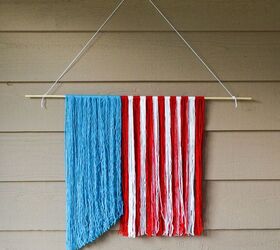 s 30 adorable diy ideas for july 4th, Make a patriotic hanger out of yarn