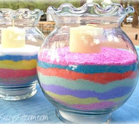 no way these pops of color were made with dollar store items, This beautiful sand art