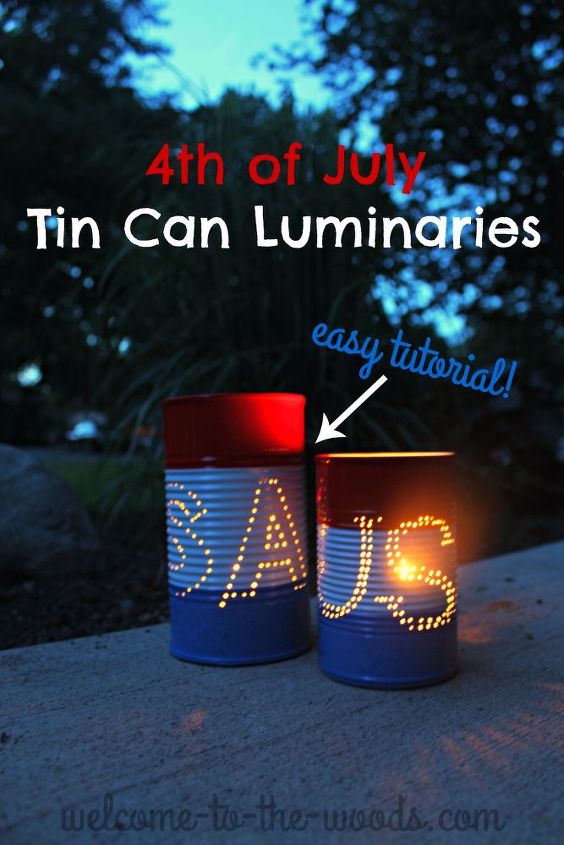 luminarias de lata para el 4 de julio