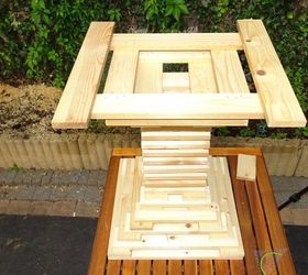 a coffee table made from scrap wood slat bed frames