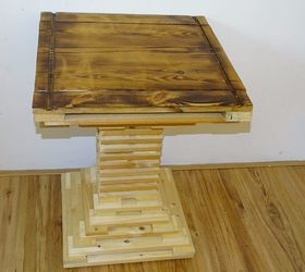 a coffee table made from scrap wood slat bed frames