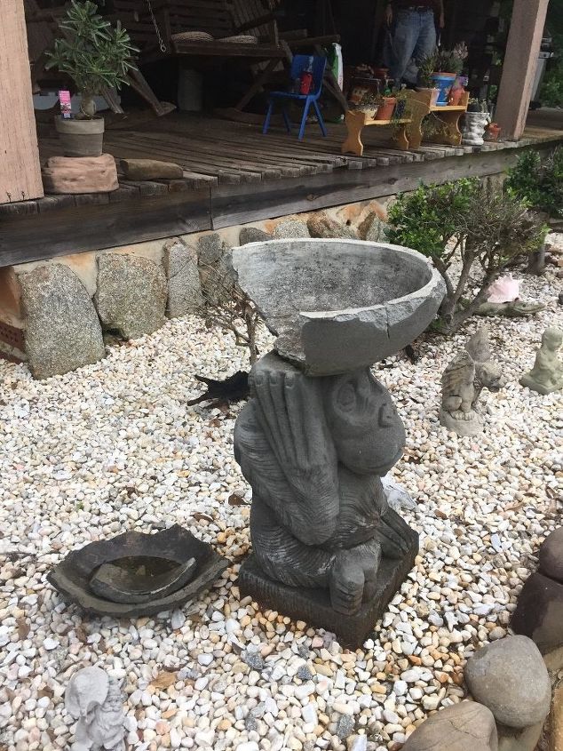 q does anyone know how i can fix a cement birdbath