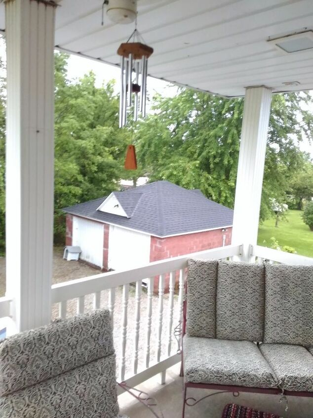 q i would like to hang fabric to make this outdoor space more inviting