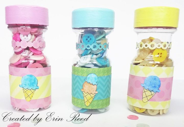 cute as a button upcycled spice jars for butto storage