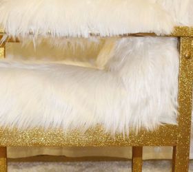 diy gold glitter faux fur chair