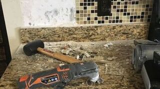 backsplash granite removal easy hometalk