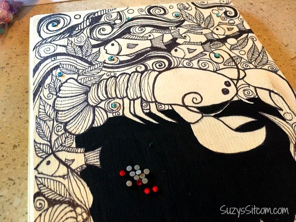 diy sea life chalk board with free pattern