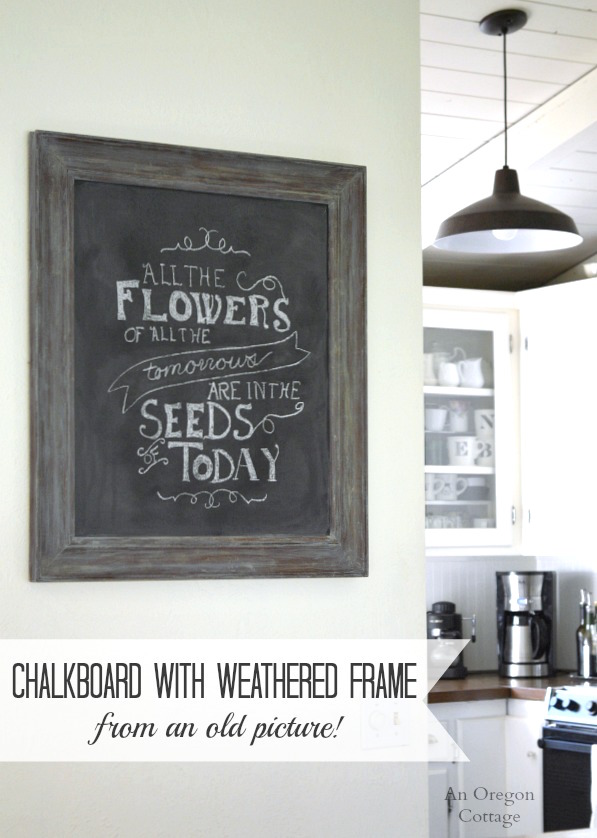 s 30 brilliant things you can make from cheap thrift store finds, Framed picture to vintage chalkboard