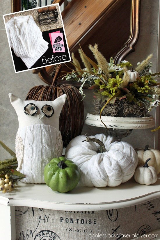 s 30 brilliant things you can make from cheap thrift store finds, Thick sweater to fabric owl