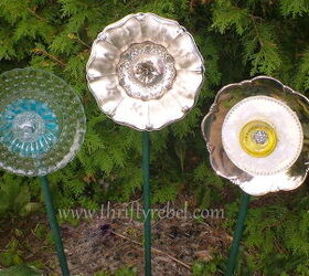 s 30 brilliant things you can make from cheap thrift store finds, Flowered plates to garden decor