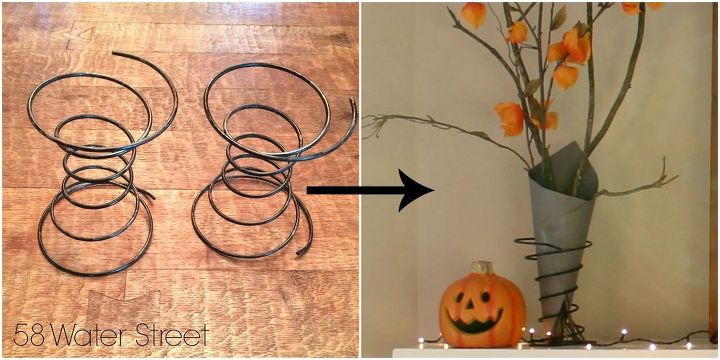 s 30 brilliant things you can make from cheap thrift store finds, Bed spring to fall vignette