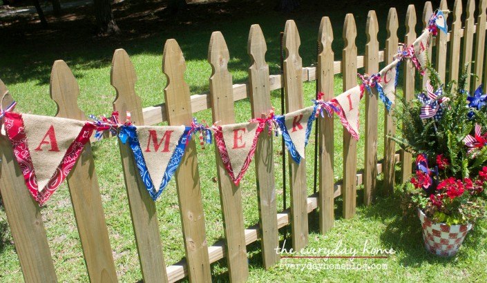 s 30 adorable diy ideas for july 4th, String bandanas into a patriotic banner