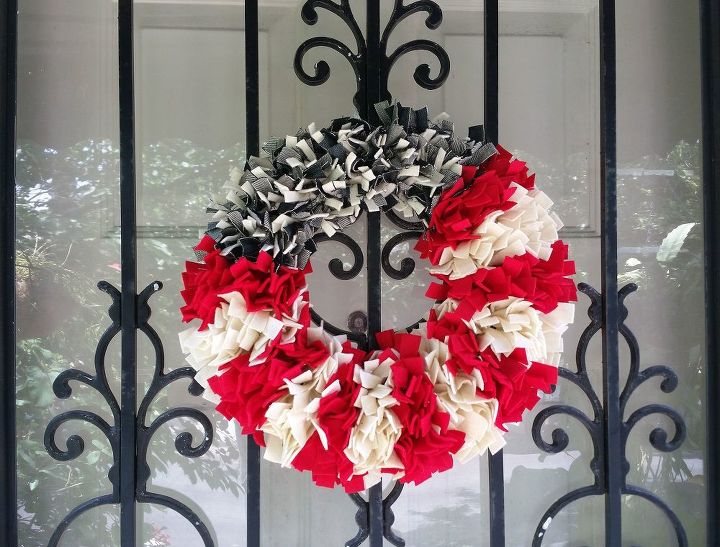 s 30 adorable diy ideas for july 4th, Shred up your jeans into a fluffy wreath