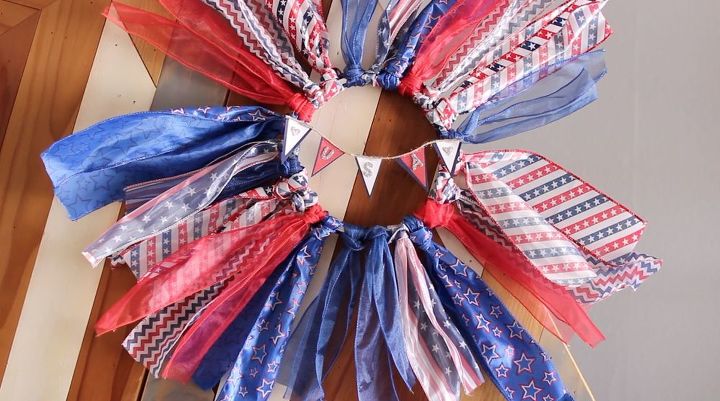 s 30 adorable diy ideas for july 4th, Make a stunning ribbon wreath