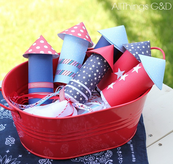 s 30 adorable diy ideas for july 4th, Make fun TP roll candy rockets for kids