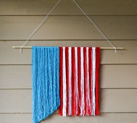 s 30 adorable diy ideas for july 4th, Make a patriotic hanger out of yarn