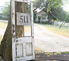 30 address signs that ll make your neighbors stop in admiration, Repurpose an old door for a creative option