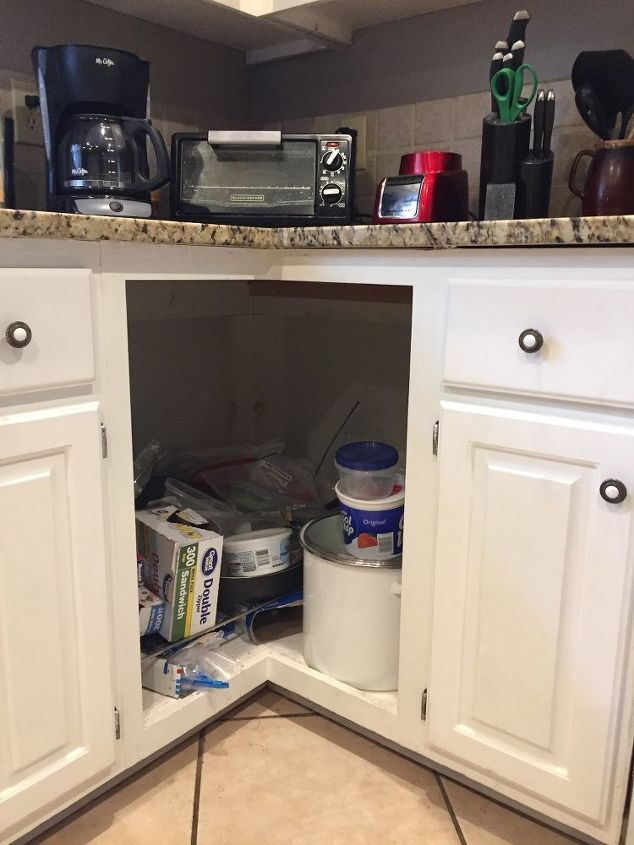q what should i do with this bottom corner kitchen cabinet