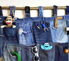 30 ways to use old jeans for brilliant craft ideas, Craft A Holder From A Denim Pocket Collage