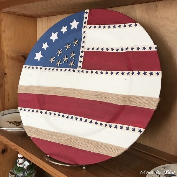 stars stripes chalk painted charger